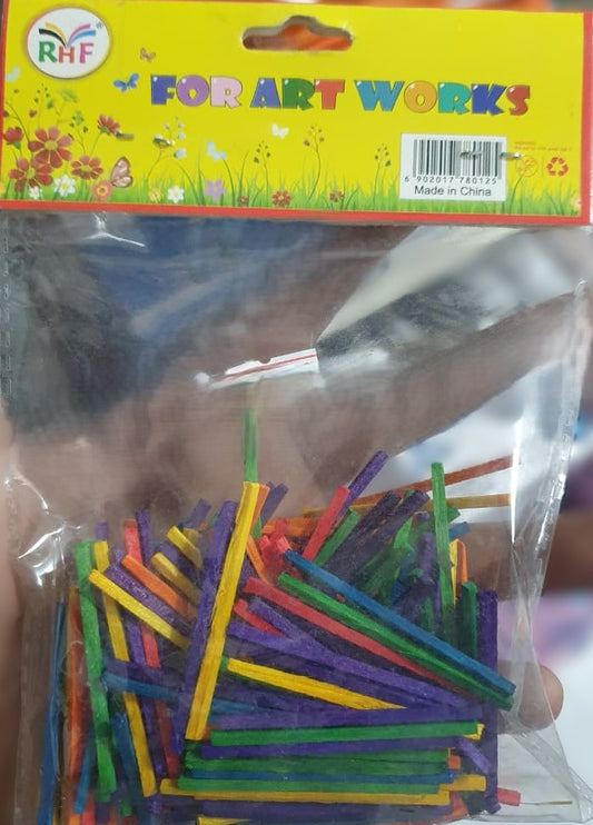 RHF Colored Wooden Craft Sticks – Assorted Popsicle Sticks for Arts & Crafts