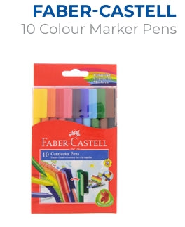 10 Colour Marker Pens  Faber-Castell– Premium Stationery from Metrix Bookstore