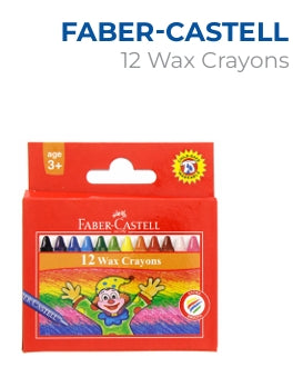 12 Wax Crayons  Faber-Castell– Premium Stationery from Metrix Bookstore