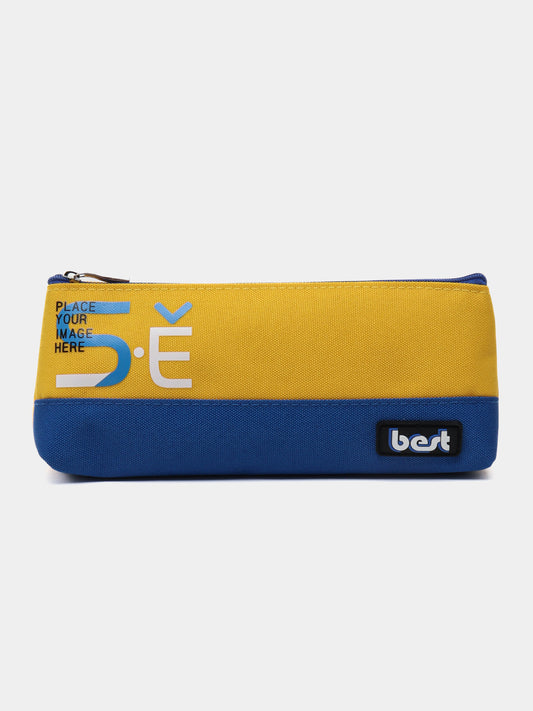 Two-Tone Yellow Pencil Pouch – Portable Stationery Case for Pens & Accessories