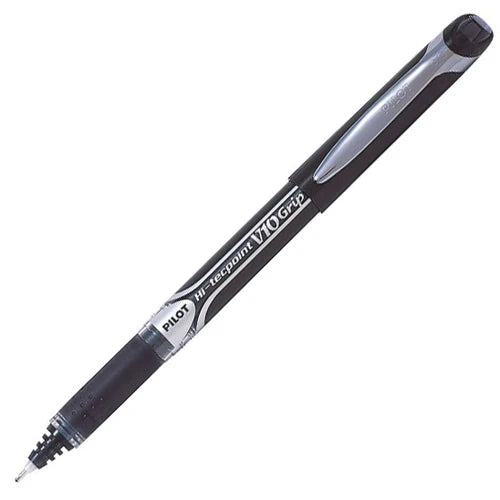 Pilot Hi-Tecpoint V10 Grip Roller Ball Pen – 1pc | Metrix Books Store Qatar
