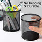 Joyko DS-16 Black Metal Mesh Pen Holder – Cylindrical Desk Organizer
