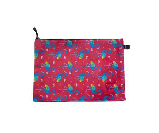 Flamingo Print Zippered Pouch – Cosmetic & Travel Bag