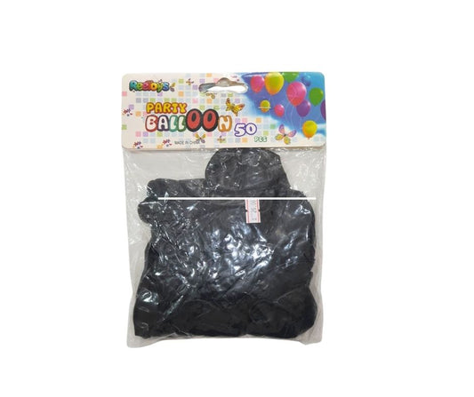 Realoys Black Party Balloons – 50 Pcs
