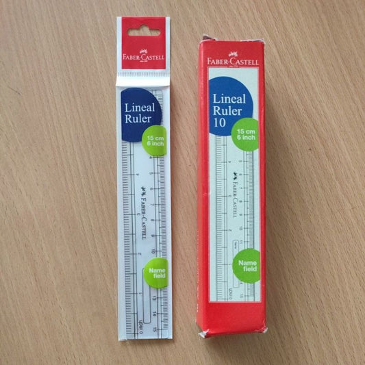 Faber-Castell 15cm Lineal Ruler – Transparent, Break-Resistant Plastic 1pc