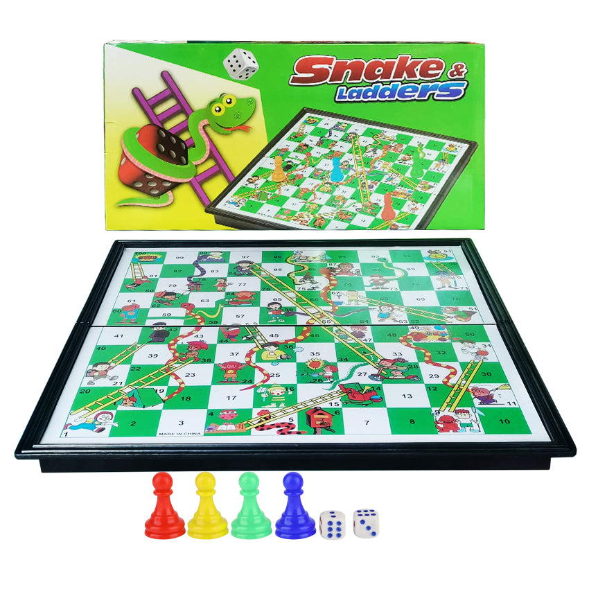 Snakes & Ladders Board Game for Kids – Classic Family Dice Game (2–4 Players)