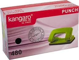 Kangaro DP-480 Paper Punch – 2-Hole Metal Punch with Guide Bar | Metrix Books Store Qatar