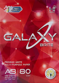 Galaxy Brite Premium White Multi-Purpose A3 Paper – 80 GSM, 500 Sheets | Ultra White Office Paper