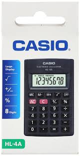 Casio HL-4A Portable Calculator – 8-Digit Pocket Calculator with Solar & Battery Power