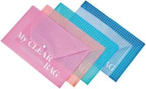 A4 Clear Button Bag – Single Pocket Transparent Document Folder