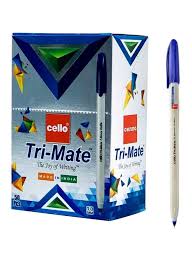 Cello Tri-Mate Ballpoint Pen Blue, Black & Red 0.7mm (Pack of 50) | Smooth Writing Pens | Metrix Books Store