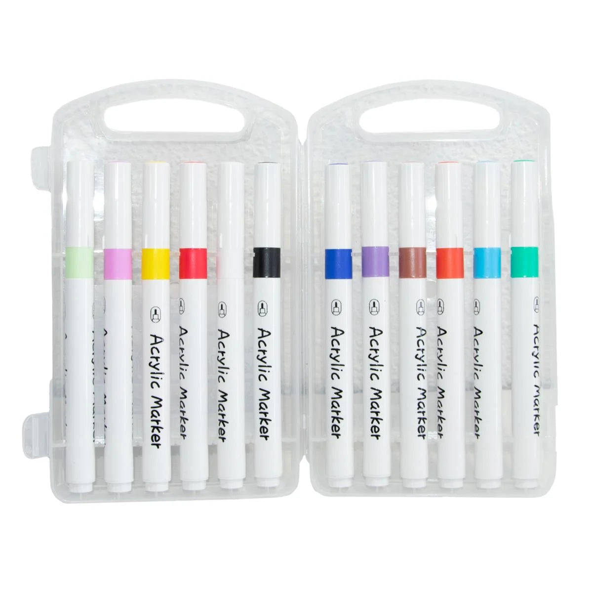 Yulin 12-Color Acrylic Markers – Quick-Dry, Multi-Surface | Metrix Books Store