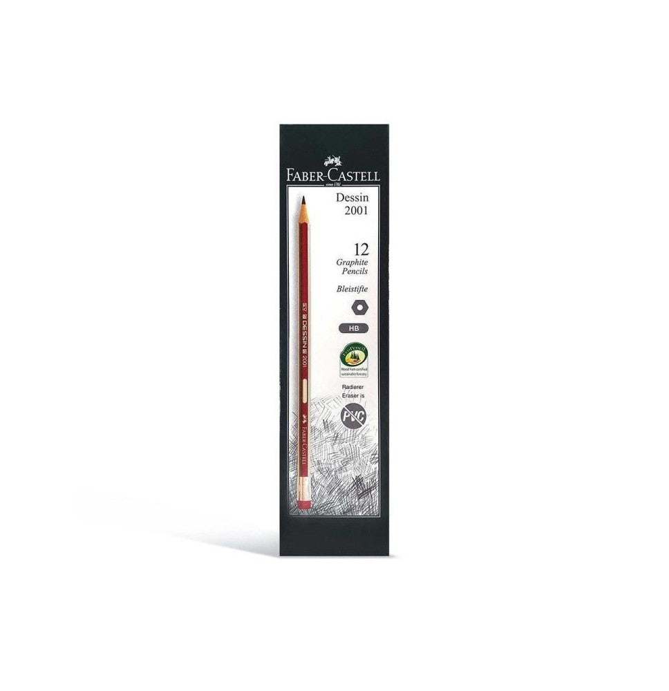 Faber-Castell Dessin 2001 HB Pencils – Pack of 12 | Metrix Books Store Qatar