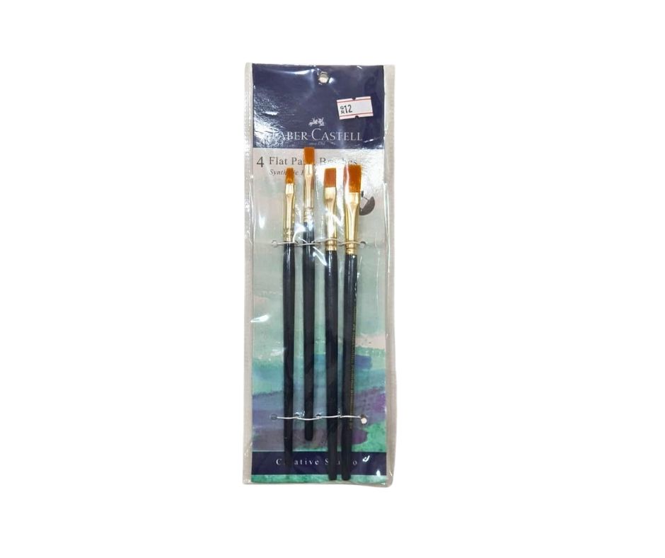 Faber-Castell Flat Synthetic Paint Brushes – 4-Piece Set