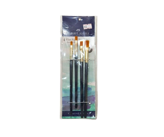 Faber-Castell Flat Synthetic Paint Brushes – 4-Piece Set