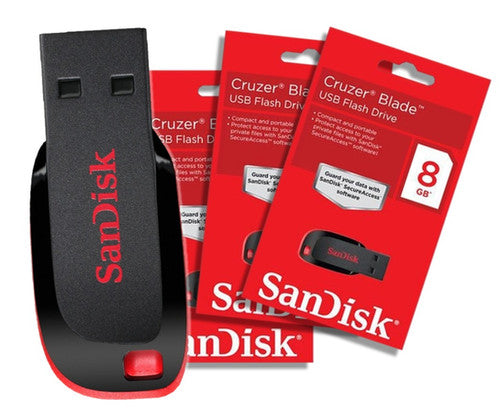 SanDisk Cruzer Blade USB Flash Drive – 64GB, 32GB, 16GB, 8GB USB 2.0