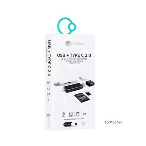 USB + Type-C 2-in-1 Card Reader | SD & TF Card Reader | USB 2.0 Dual Interface
