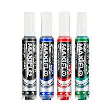 Pentel Maxiflo Whiteboard Marker – Push Button, 4 Colors | Metrix Books Store