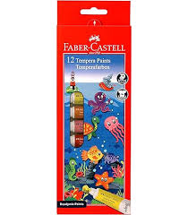 Faber-Castell 12 Tempera Paints – Non-Toxic & Washable | Metrix Books Store