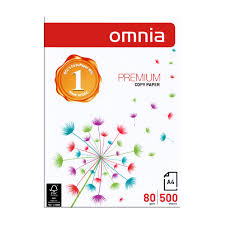 Omnia Premium A4 Copy Paper 80gsm – 500 Sheets (Bright White, High Opacity, Jam-Free Printing)|Metrix books store