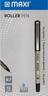 Maxi Roller Pen 0.7mm – Fine Needle Tip (Box of 12) | Smooth Liquid Ink | Metrix Books Store