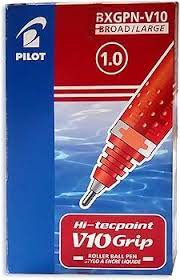 Pilot Hi-Tecpoint V10 Grip Roller Ball Pen – Box of 12 | Metrix Books Store Qatar