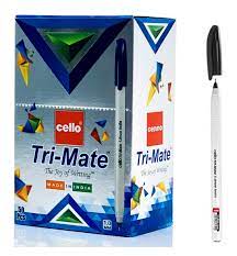 Cello Tri-Mate Ballpoint Pen Blue, Black & Red 0.7mm (Pack of 50) | Smooth Writing Pens | Metrix Books Store