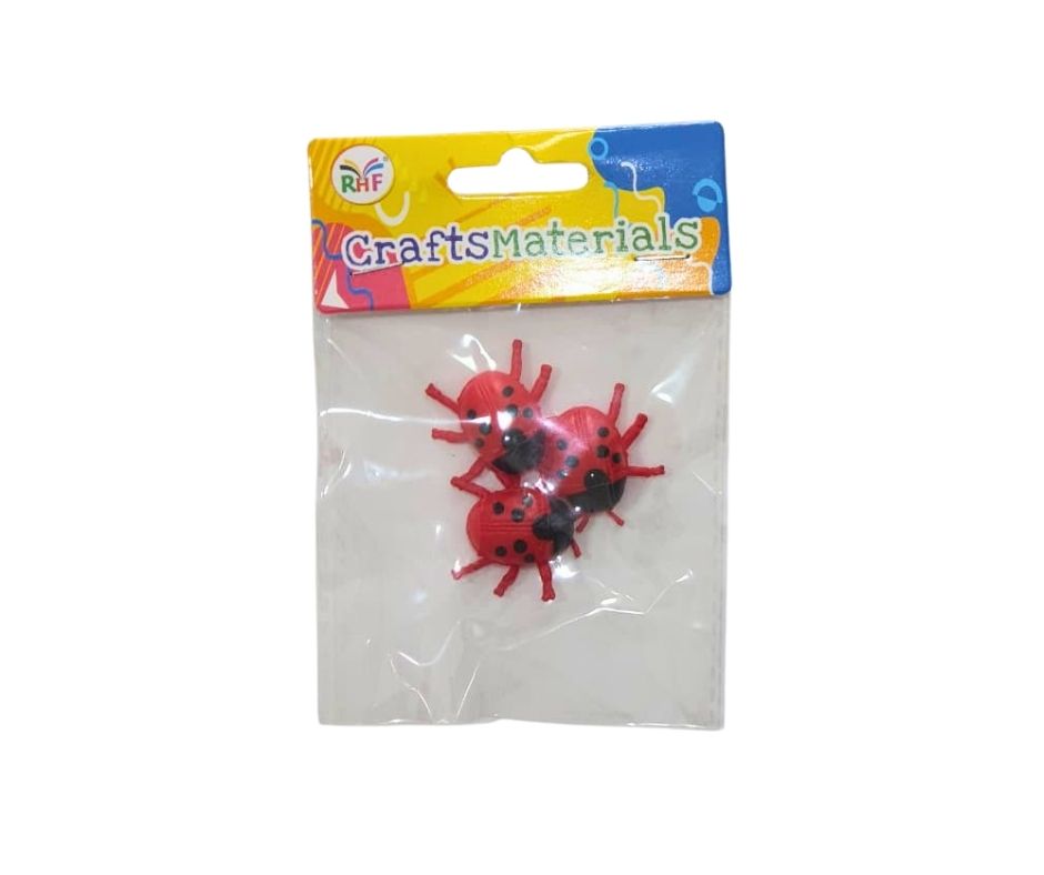 RHF Mini Ladybug Craft Embellishments – Plastic Decorative Bugs