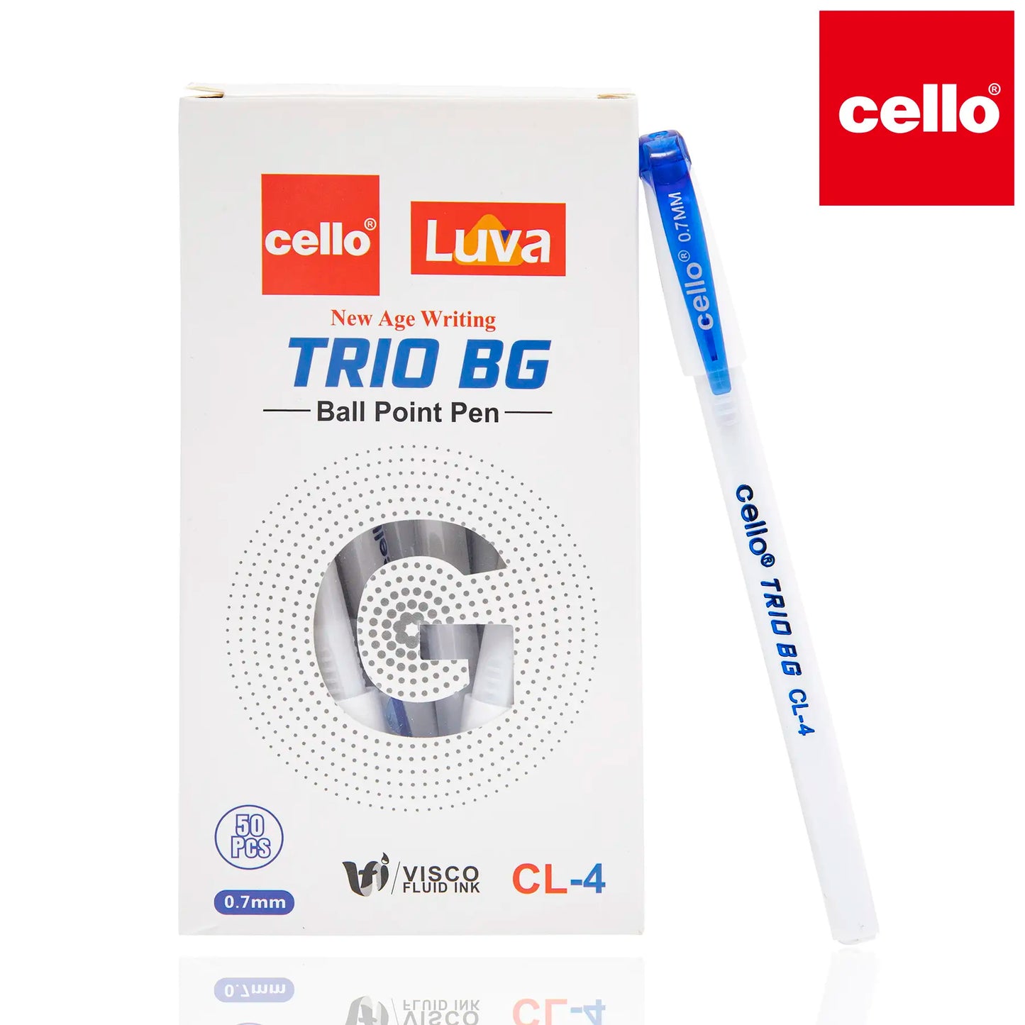 Buy Cello TRIO BG Ball Pens – 0.7mm Blue Ink, 50 Pcs | Metrix Books Store