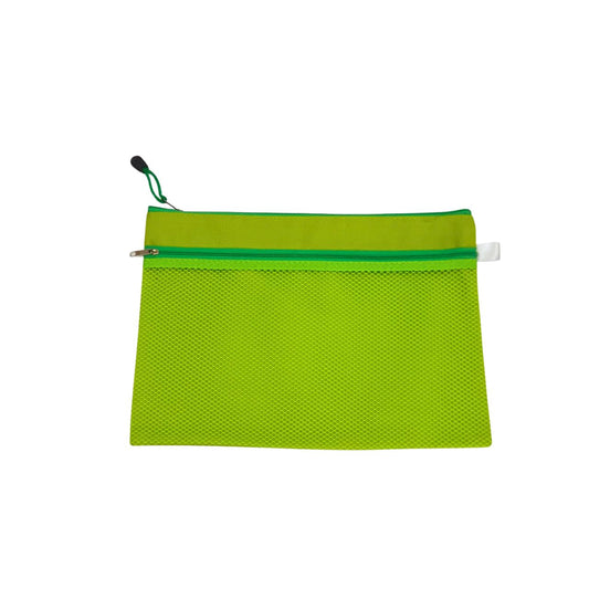 Green Dual-Compartment Zippered Document File Bag – A4 Size