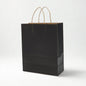 Medium black kraft paper gift bag with twisted paper handles for gifts and retail