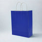 Medium Dark Blue Kraft Paper Gift Bag with Twisted Paper Handles