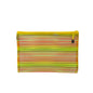 A3 yellow mixed rainbow-striped mesh zippered pouch for documents, stationery, and travel