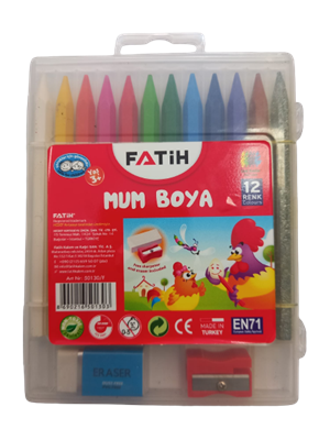 Fatih Mum Boya Wax Crayons – 12 Non-Toxic Colors, Triangular Grip | Metrix Books Store