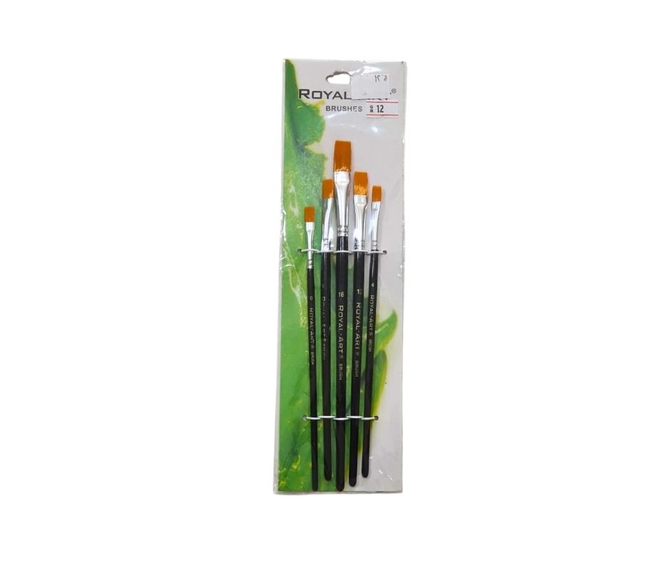 Royal-Art 12 piece paint brush set with nylon bristles and wooden handles