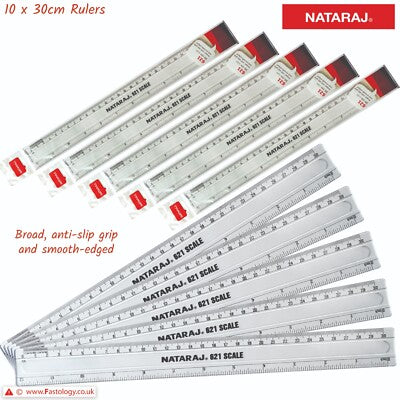 Nataraj 621 Transparent Scale 30cm – High-Accuracy Student & Office Ruler