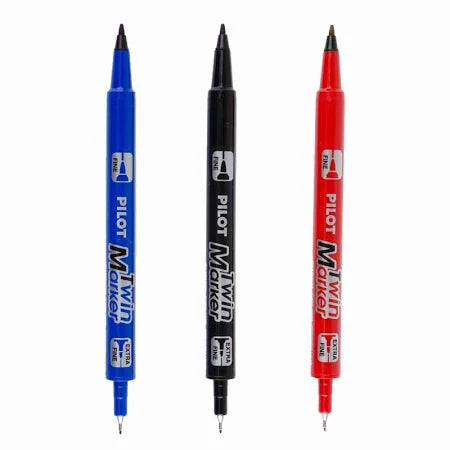 Pilot SCA-TM Twin Marker – Permanent Oil-Based Dual Tip (0.5mm & 0.4mm) 1pc | Xylene-Free | Metrix Books Store