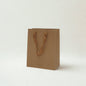 A5 size brown kraft paper gift bag with ribbon handles for small gifts