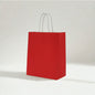 B5 Size Red Kraft Paper Gift Bag with White Twisted Paper Handles