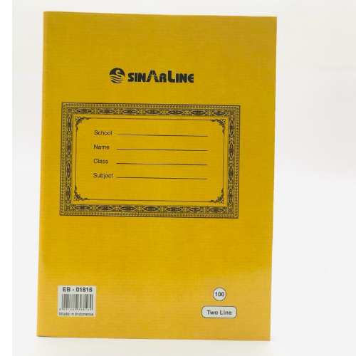 Sinarline Two-Line Exercise Book 100 Sheets – English Writing Practice (EB-01816)