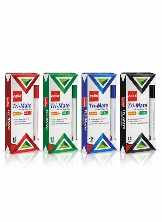 Buy Cello Trimate Blue Ball Pens 10 Pack Online | Metrix Books Store