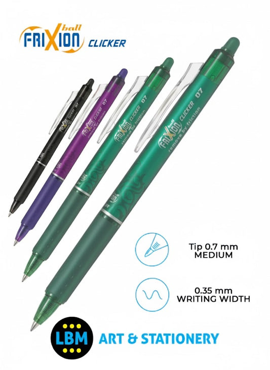 Pilot FriXion Ball Clicker 0.7mm Erasable Rollerball Pen – Smooth Writing | Metrix Books Store