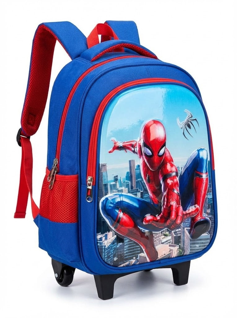 Spider-Man Rolling Backpack for Kids – Wheeled School Bag with Adjustable Straps