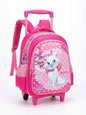 Disney Marie Rolling Backpack for Kids – Wheeled School Bag with Adjustable Straps