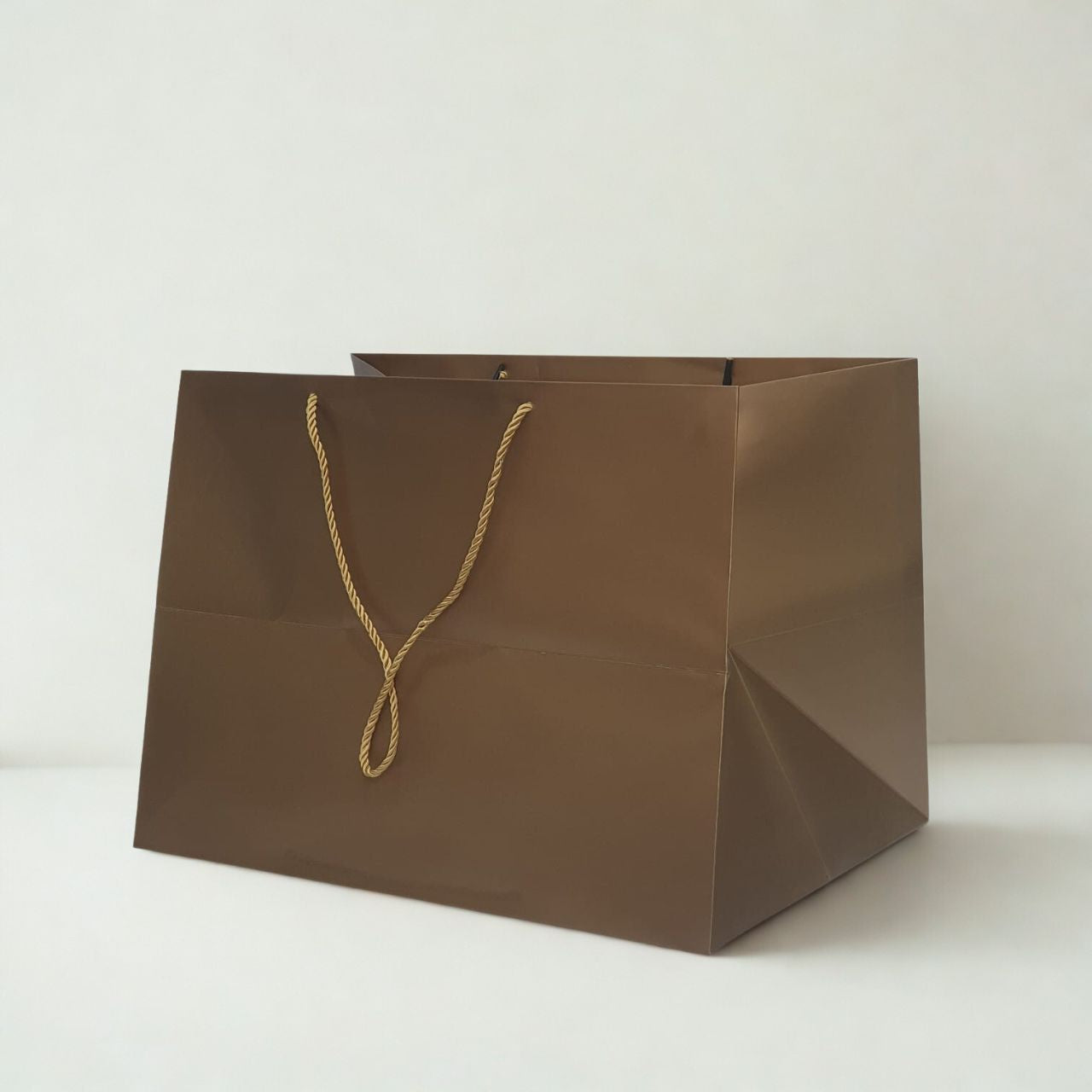 XL Matte Chocolate Brown Euro Tote Paper Gift Bag with Rope Handles